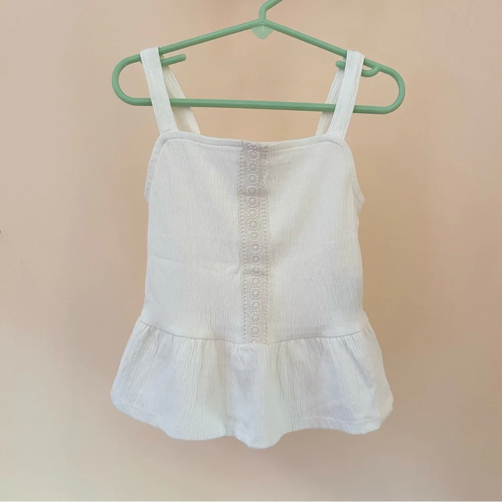 White Peplum Tank Top | Toddler Girl 3T | NWT | The Children’s Place